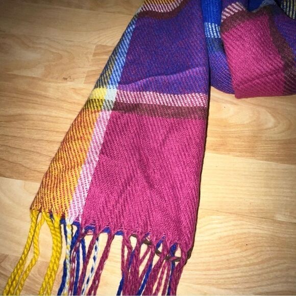 Bright Colorful Plaid Scarf - Picture 4 of 6